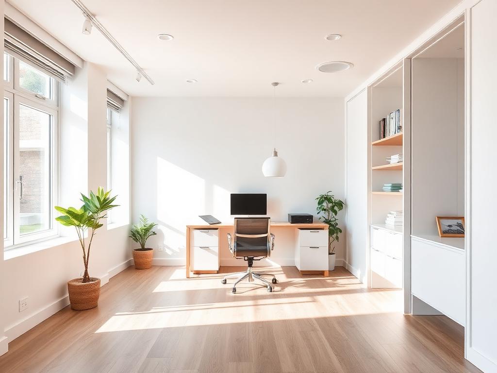 Home office com divisória drywall