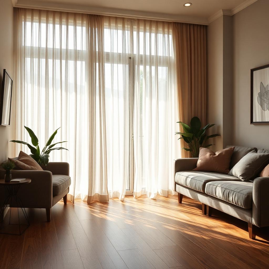 Ambiente com cortinas sheer